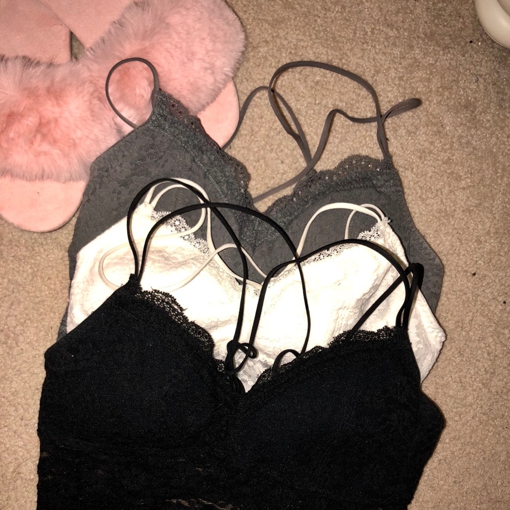 NWOT Set of 3 Hollister Strappy Lace Bralettes